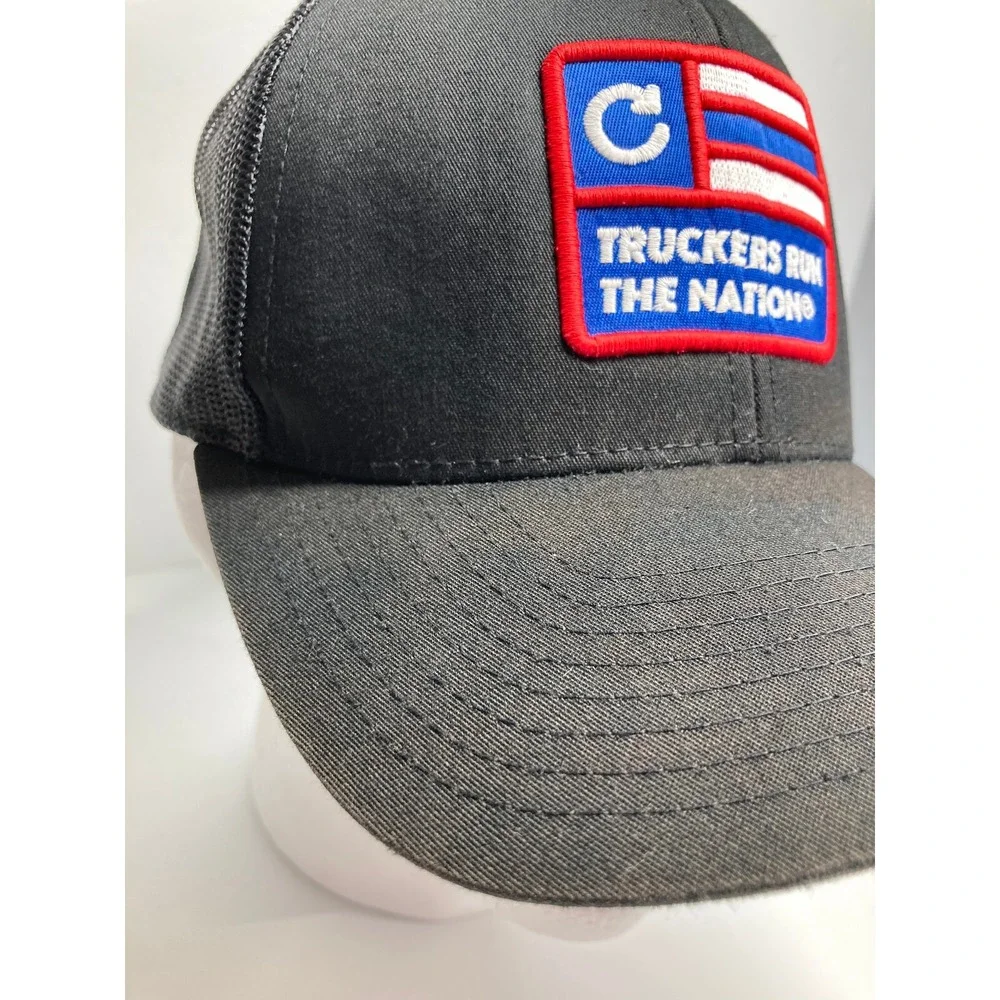 Truckers Run the Nation Adult Cap Hat‎ Black Patch Mesh Snapback Adjustable